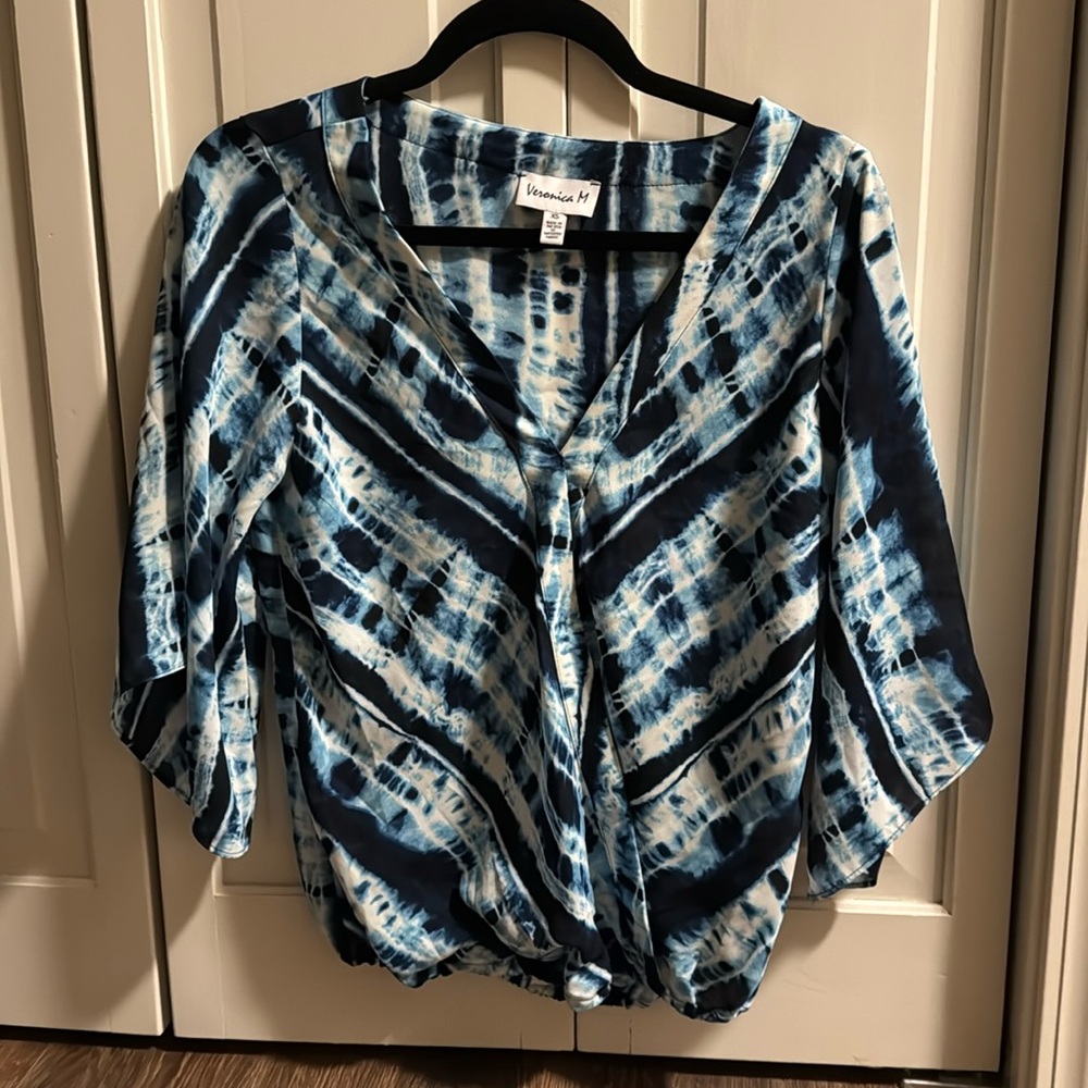 Veronica M Surplice 3/4 Sleeve Blouse